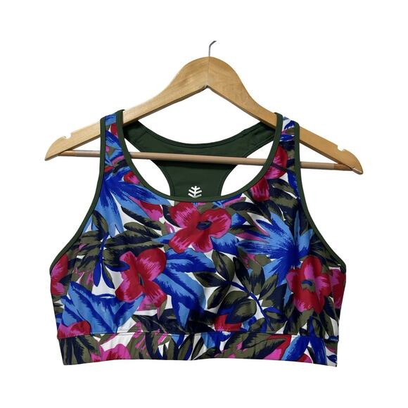 Coolibar Womens Floral Medley Swim Bra Size XL Multicolor Bikini Top UPF Beachy - Picture 1 of 5